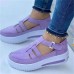 Women's Sneakers Plus Size Platform Sneakers Slip-on Sneakers Outdoor Daily Solid Color Summer Hollow Out Platform Wedge Heel Round Toe Vintage Casual Minimalism Walking Patent Leather Magic Tape