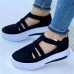 Women's Sneakers Plus Size Platform Sneakers Slip-on Sneakers Outdoor Daily Solid Color Summer Hollow Out Platform Wedge Heel Round Toe Vintage Casual Minimalism Walking Patent Leather Magic Tape