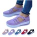 Women's Sneakers Plus Size Platform Sneakers Slip-on Sneakers Outdoor Daily Solid Color Summer Hollow Out Platform Wedge Heel Round Toe Vintage Casual Minimalism Walking Patent Leather Magic Tape