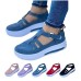 Women's Sneakers Plus Size Platform Sneakers Slip-on Sneakers Outdoor Daily Solid Color Summer Hollow Out Platform Wedge Heel Round Toe Vintage Casual Minimalism Walking Patent Leather Magic Tape