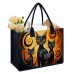 Women's Handbag Tote Boston Bag Polyester Shopping Daily Holiday Print Large Capacity Lightweight Cat Earth Yellow Black / Yellow Yellow