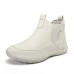 Men's Sneakers Retro Walking Casual Daily Leather Comfortable Booties / Ankle Boots Loafer Black White Gray Spring Fall