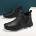 Men's Sneakers Retro Walking Casual Daily Leather Comfortable Booties / Ankle Boots Loafer Black White Gray Spring Fall