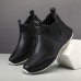 Men's Sneakers Retro Walking Casual Daily Leather Comfortable Booties / Ankle Boots Loafer Black White Gray Spring Fall