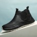 Men's Sneakers Retro Walking Casual Daily Leather Comfortable Booties / Ankle Boots Loafer Black White Gray Spring Fall