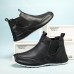 Men's Sneakers Retro Walking Casual Daily Leather Comfortable Booties / Ankle Boots Loafer Black White Gray Spring Fall