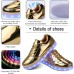 Men's Sneakers LED Shoes Light Up Shoes Skate Shoes High Top Sneakers Walking Sporty Casual School Outdoor Dailywear PU Breathable Wear Proof Lace-up Magic Tape Black White Silver Summer