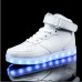 Men's Sneakers LED Shoes Light Up Shoes Skate Shoes High Top Sneakers Walking Sporty Casual School Outdoor Dailywear PU Breathable Wear Proof Lace-up Magic Tape Black White Silver Summer