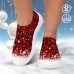 Women's Sneakers Slip-Ons Print Shoes Xmas Shoes Glitter Crystal Sequined Jeweled Party Outdoor Christmas 3D Gradient Color Summer Winter Rhinestone Sparkling Glitter Flat Heel Round Toe Closed Toe