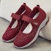 Women's Sneakers Slip-Ons Comfort Shoes Daily Walking Solid Color Summer Flat Heel Round Toe Casual Minimalism Tissage Volant Magic Tape Black Red Grey