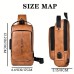 Men's Crossbody Bag PU Leather Outdoor Daily Adjustable Large Capacity Waterproof Solid Color Dark Brown Black Brown