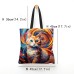 Women's Tote Shoulder Bag Canvas Tote Bag Polyester Outdoor Shopping Holiday Print Large Capacity Foldable Lightweight Cat 3D