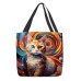 Women's Tote Shoulder Bag Canvas Tote Bag Polyester Outdoor Shopping Holiday Print Large Capacity Foldable Lightweight Cat 3D