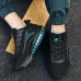 Men's Sneakers Running Shoes Air Cushion Cushioning Breathable Light Soft Running Road Running Rubber Knit Spring Fall Black White Blue Black