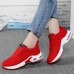 Women's Sneakers Running Shoes Athletic Non-slip Flyknit Air Cushion Cushioning Breathable Lightweight Soft Running Jogging Rubber Knit Spring Fall Black White Pink Red