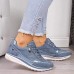 Women's Sneakers Plus Size Height Increasing Shoes Platform Sneakers Outdoor Daily Color Block Summer Platform Wedge Heel Round Toe Fashion Sporty Casual Walking Faux Leather Lace-up Dark Grey Blue