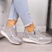 Women's Sneakers Plus Size Height Increasing Shoes Platform Sneakers Outdoor Daily Color Block Summer Platform Wedge Heel Round Toe Fashion Sporty Casual Walking Faux Leather Lace-up Dark Grey Blue