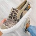 Women's Canvas Shoes Animal Print Plus Size Slip-on Sneakers Outdoor Office Work Color Block Jeans Summer Flat Heel Round Toe Sporty Casual Walking Canvas Loafer Black khaki Gray