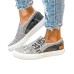 Women's Canvas Shoes Animal Print Plus Size Slip-on Sneakers Outdoor Office Work Color Block Jeans Summer Flat Heel Round Toe Sporty Casual Walking Canvas Loafer Black khaki Gray