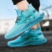 Men's Sneakers Flyknit Shoes Running Walking Sporty Casual Outdoor Daily Tissage Volant Breathable Lace-up Black Blue Grey Color Block Summer Spring