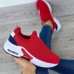 Women's Sneakers Slip-Ons Plus Size Slip-on Sneakers White Shoes Daily Solid Color Low Heel Round Toe Sporty Casual Running Mesh Loafer Black White Red