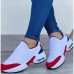 Women's Sneakers Slip-Ons Plus Size Slip-on Sneakers White Shoes Daily Solid Color Low Heel Round Toe Sporty Casual Running Mesh Loafer Black White Red