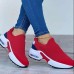 Women's Sneakers Slip-Ons Plus Size Slip-on Sneakers White Shoes Daily Solid Color Low Heel Round Toe Sporty Casual Running Mesh Loafer Black White Red