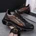 Men's Sneakers Comfort Shoes Running Walking Sporty Athletic PU Lace-up Black and White White / Silver Orange / Black Fall