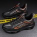 Men's Sneakers Comfort Shoes Running Walking Sporty Athletic PU Lace-up Black and White White / Silver Orange / Black Fall