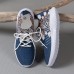 Women's Ethnic Tribal Knit Graphic Print Navy Blue Lightweight Breathable and Soft Lace-Up Flyknit Sneakers