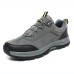 Men's Sneakers Plus Size Trekking Shoes Hiking Sporty Casual British Outdoor Daily PU Breathable Comfortable Slip Resistant Lace-up Black Brown Gray Spring Fall