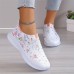 Women's Sneakers Flats Slip-Ons Plus Size Flyknit Shoes Outdoor Daily Solid Color Summer Rhinestone Flat Heel Round Toe Casual Comfort Minimalism Walking Tissage Volant Loafer White & Red White Yellow