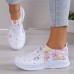 Women's Sneakers Flats Slip-Ons Plus Size Flyknit Shoes Outdoor Daily Solid Color Summer Rhinestone Flat Heel Round Toe Casual Comfort Minimalism Walking Tissage Volant Loafer White & Red White Yellow