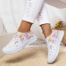 Women's Sneakers Flats Slip-Ons Plus Size Flyknit Shoes Outdoor Daily Solid Color Summer Rhinestone Flat Heel Round Toe Casual Comfort Minimalism Walking Tissage Volant Loafer White & Red White Yellow