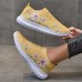 Women's Sneakers Flats Slip-Ons Plus Size Flyknit Shoes Outdoor Daily Solid Color Summer Rhinestone Flat Heel Round Toe Casual Comfort Minimalism Walking Tissage Volant Loafer White & Red White Yellow