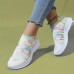 Women's Sneakers Flats Slip-Ons Plus Size Flyknit Shoes Outdoor Daily Solid Color Summer Rhinestone Flat Heel Round Toe Casual Comfort Minimalism Walking Tissage Volant Loafer White & Red White Yellow