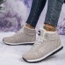 Women's Sneakers Boots Snow Boots Plus Size Comfort Shoes Outdoor Work Daily Solid Color Winter Flat Heel Round Toe Fashion Sporty Classic Running Walking Faux Suede Lace-up Black Blue Light Grey