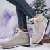 Women's Sneakers Boots Snow Boots Plus Size Comfort Shoes Outdoor Work Daily Solid Color Winter Flat Heel Round Toe Fashion Sporty Classic Running Walking Faux Suede Lace-up Black Blue Light Grey