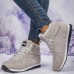 Women's Sneakers Boots Snow Boots Plus Size Comfort Shoes Outdoor Work Daily Solid Color Winter Flat Heel Round Toe Fashion Sporty Classic Running Walking Faux Suede Lace-up Black Blue Light Grey