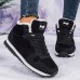 Women's Sneakers Boots Snow Boots Plus Size Comfort Shoes Outdoor Work Daily Solid Color Winter Flat Heel Round Toe Fashion Sporty Classic Running Walking Faux Suede Lace-up Black Blue Light Grey