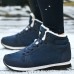 Women's Sneakers Boots Snow Boots Plus Size Comfort Shoes Outdoor Work Daily Solid Color Winter Flat Heel Round Toe Fashion Sporty Classic Running Walking Faux Suede Lace-up Black Blue Light Grey