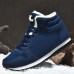 Women's Sneakers Boots Snow Boots Plus Size Comfort Shoes Outdoor Work Daily Solid Color Winter Flat Heel Round Toe Fashion Sporty Classic Running Walking Faux Suede Lace-up Black Blue Light Grey