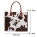 Women's Handbag Tote Fluffy Bag Faux Fur Shopping Daily Holiday Large Capacity Leopard Cow Print Leopard Print Black and white flowers black and white cow pattern