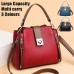 Women's Handbag Crossbody Bag Shoulder Bag Bucket Bag PU Leather Outdoor Daily Holiday Buckle Zipper Large Capacity Waterproof Lightweight Color Block Black Red Blue