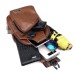 Men's Sling Shoulder Bag Chest Bag PU Leather Outdoor Daily Zipper Waterproof Solid Color Dark Brown Black Brown