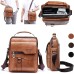 WEIXIER Crossbody Bag Men's Shoulder Bag Vintage Leather Vertical Hand Business Men's Casual Leather Bag Satchel Bag For Men