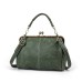 women vintage handbag kiss lock shoulder purse satchel retro tote messenger bag, green, 1