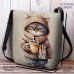 Women's Crossbody Bag Shoulder Bag Fluffy Bag Polyester Shopping Daily Holiday Print Large Capacity Lightweight Durable Cat Pink Blue Khaki