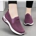 Women's Sneakers Comfort Shoes Outdoor Solid Color Summer Flat Heel Round Toe Fashion Sporty Casual Walking Tissage Volant Elastic Band Wine Black Dark Purple