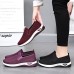 Women's Sneakers Comfort Shoes Outdoor Solid Color Summer Flat Heel Round Toe Fashion Sporty Casual Walking Tissage Volant Elastic Band Wine Black Dark Purple